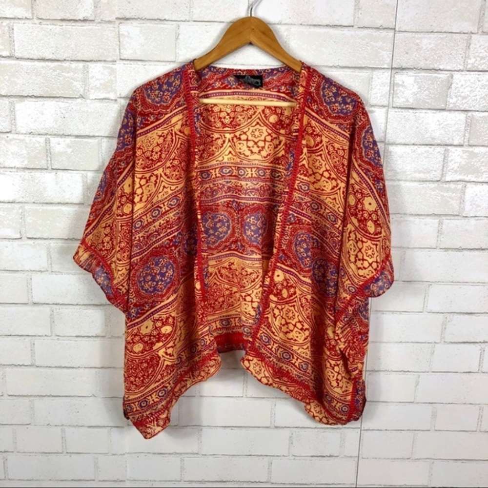 Angie Kimono with Crochet Trim